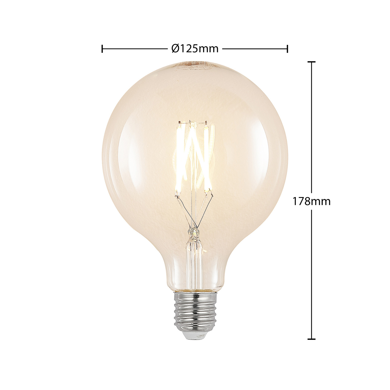 Ampoule LED E27 6 W 2 700 K G125 globe, filament