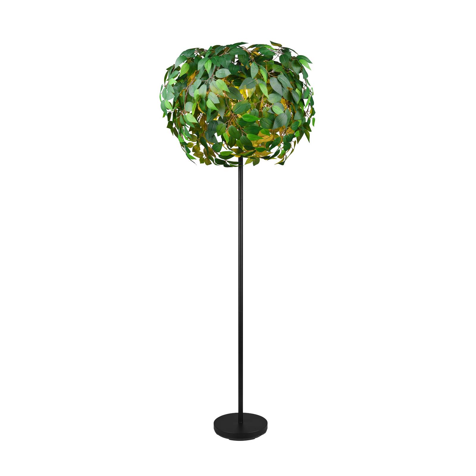 Reality Leuchten Golvlampa Leavy svart/grön höjd 180 cm 3 lampor