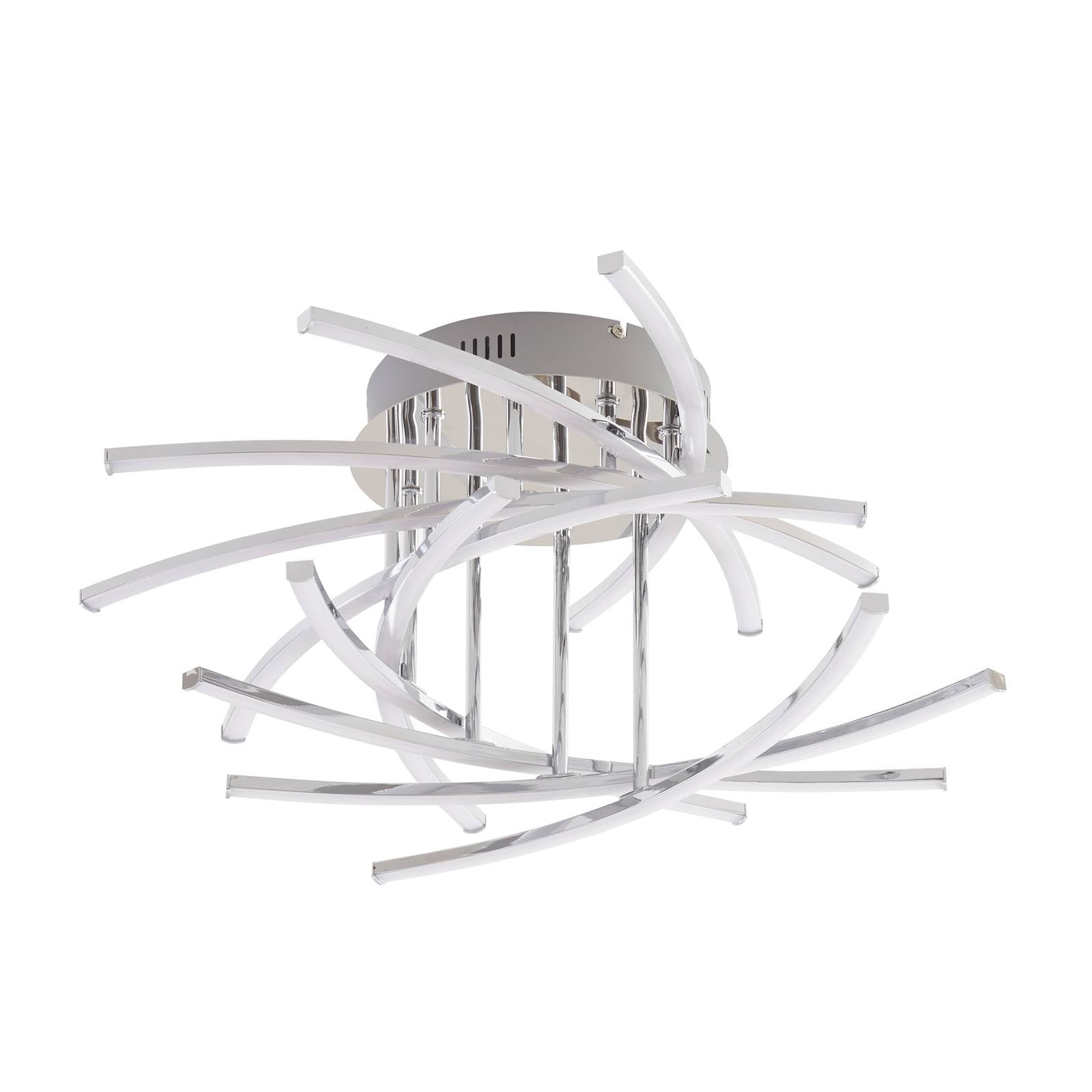 Lindby Flakira LED-Deckenlampe, 10-fl. chrom