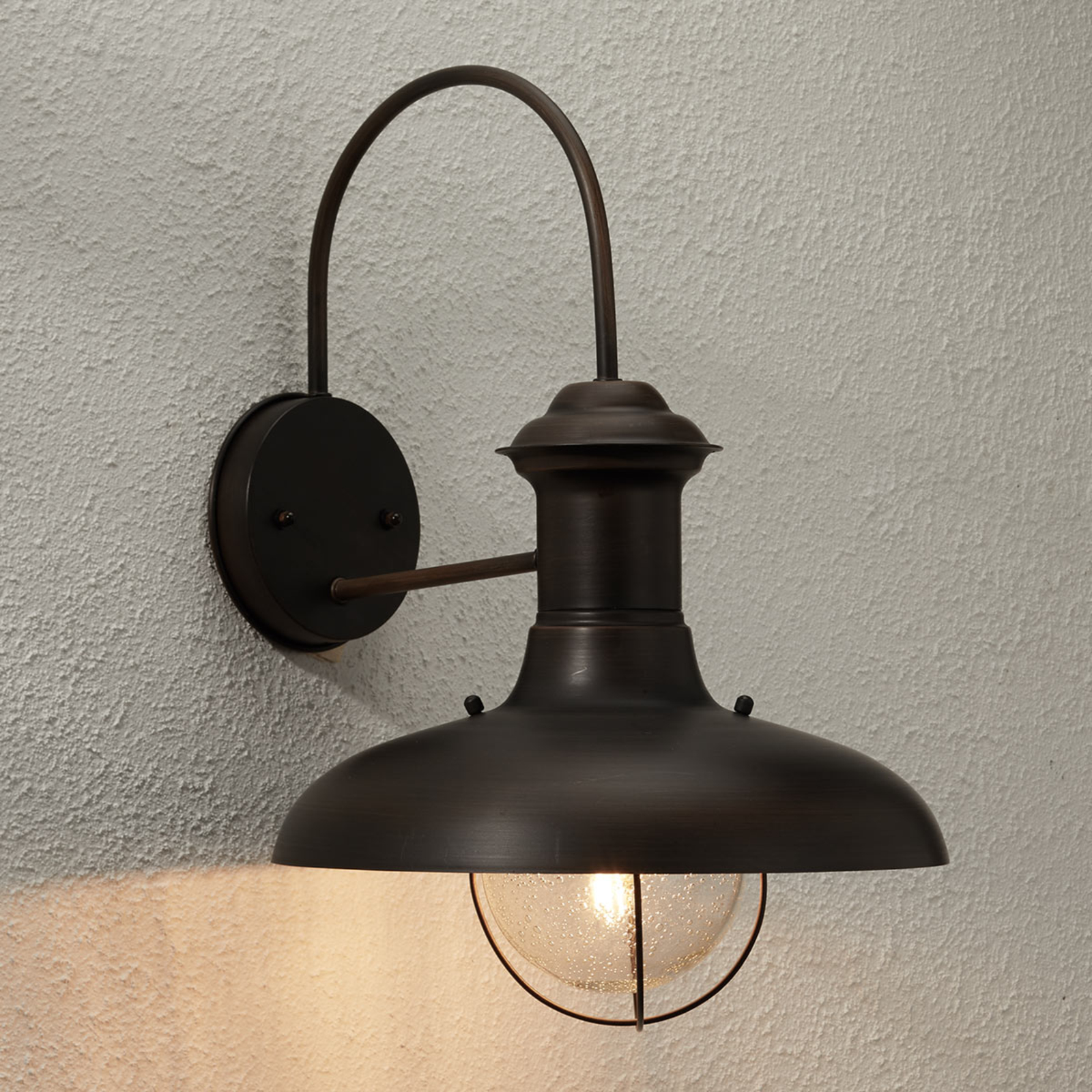 FARO BARCELONA ESTORIL-G Oxide Brown Exterior Wall Lamp, Metal, glass, E27, 60 W, energy efficiency: A++, H: 45 cm