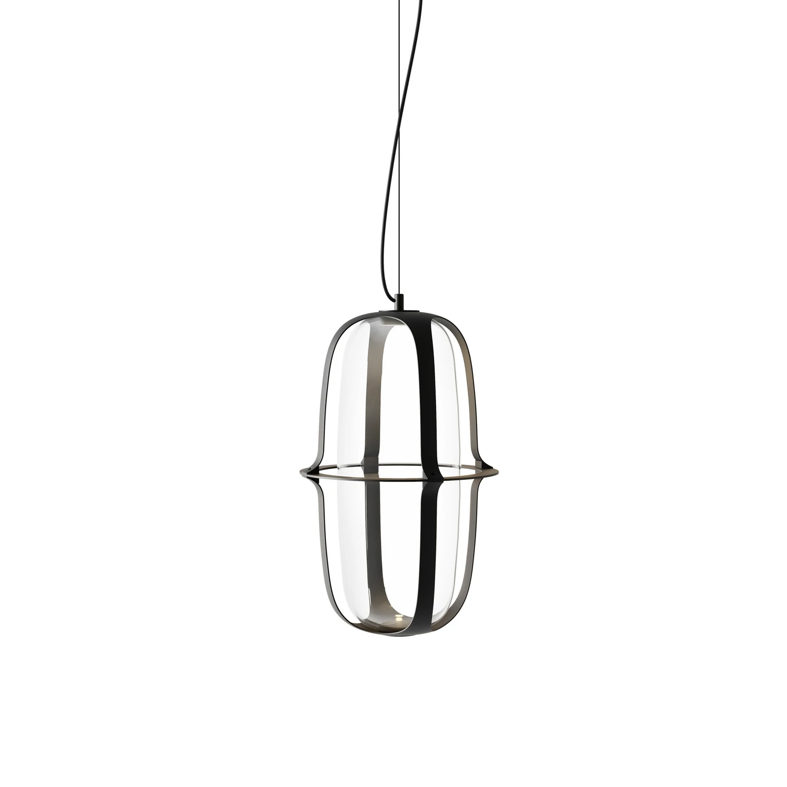 kdln LED viseća svjetiljka Kooi, crna, Ø 30 cm metal/staklo