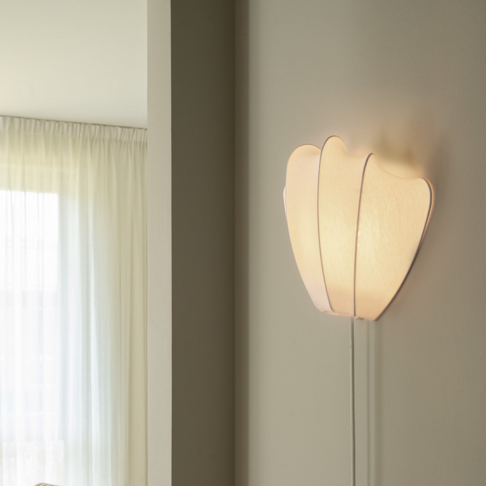 Anna applique, cotone, bianco, Ø 45 cm - Watt & Veke