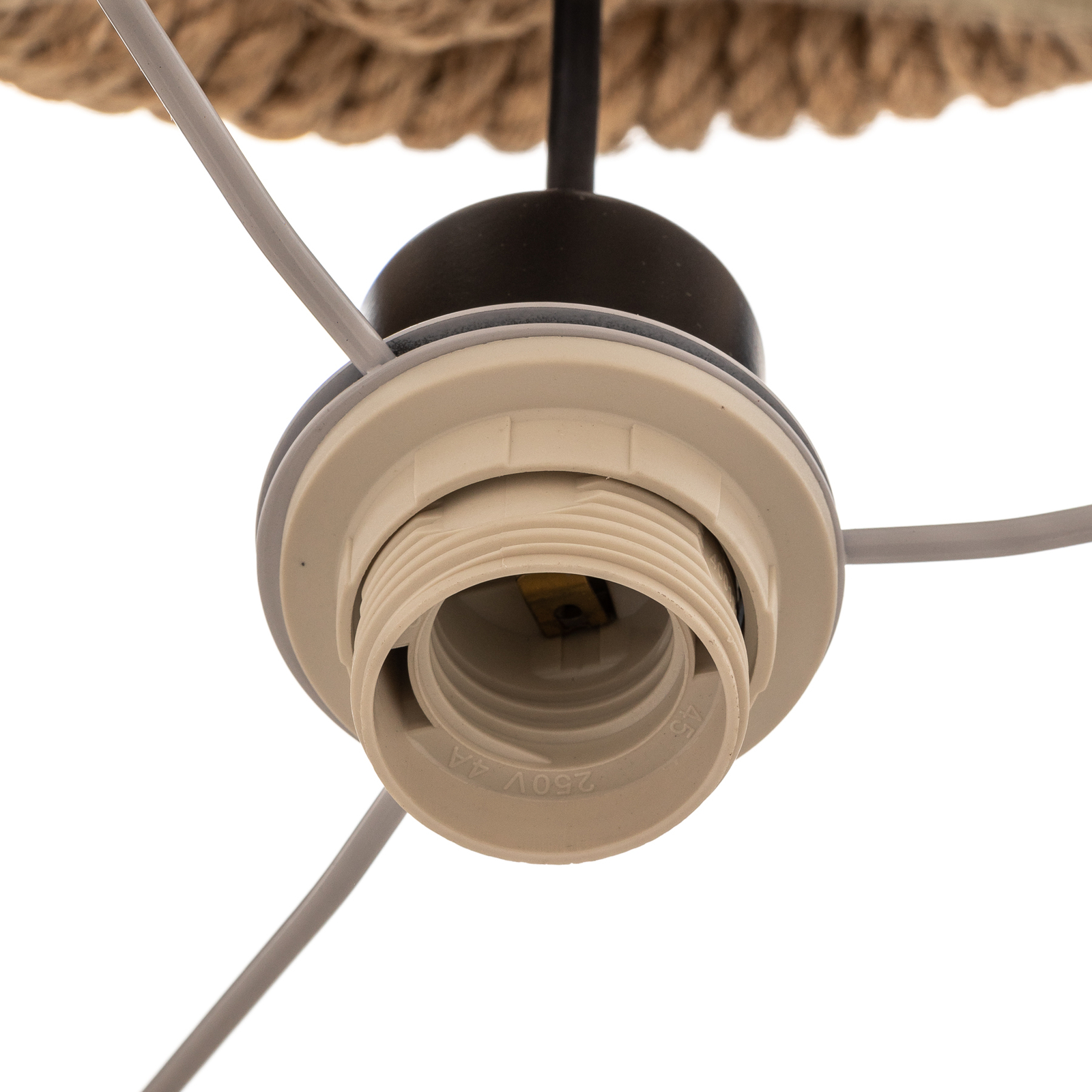 Corda pendant light with fabric shade Rope knot