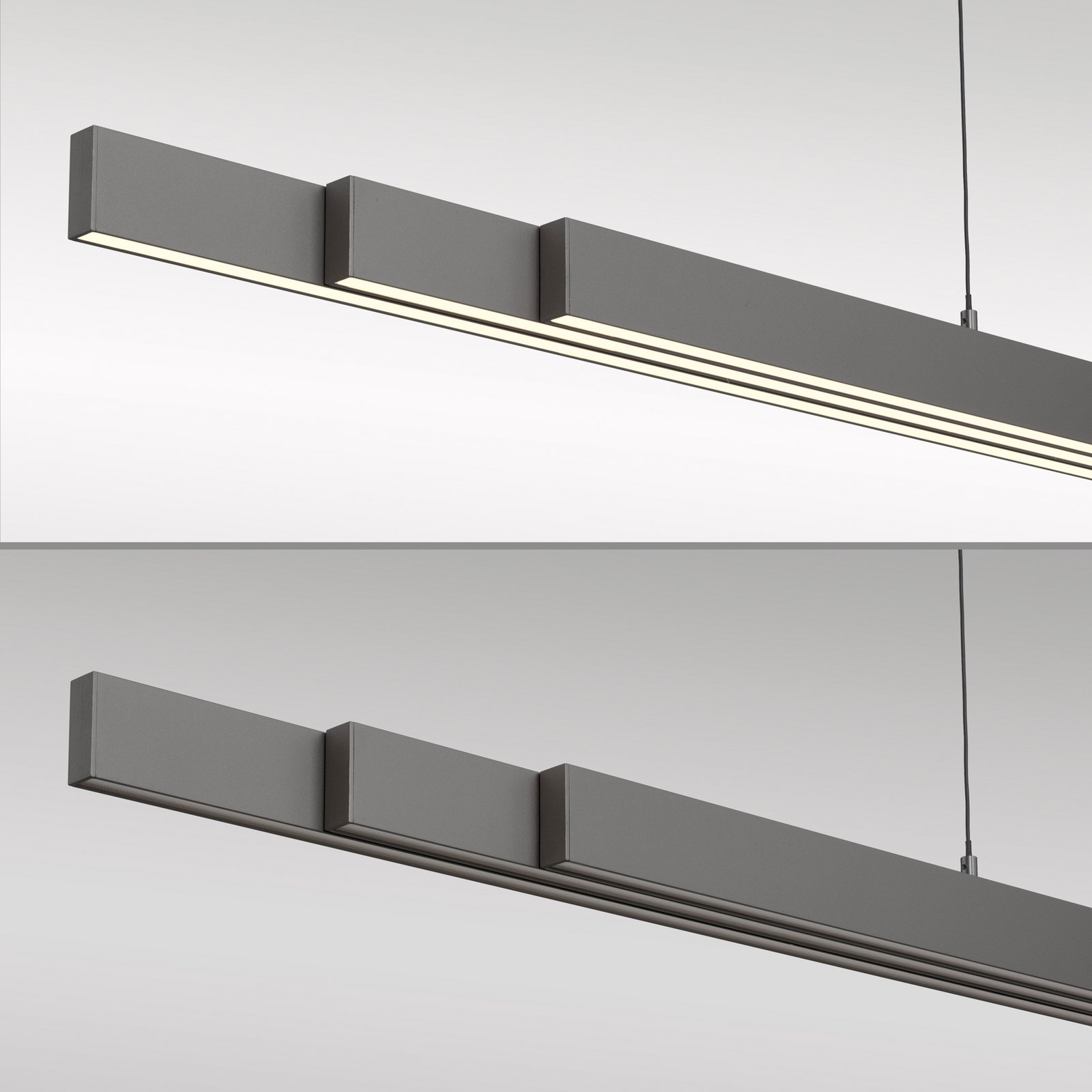 Lámpara colgante LED Adriana Comfort Lift de Paul Neuhaus, gris, CCT