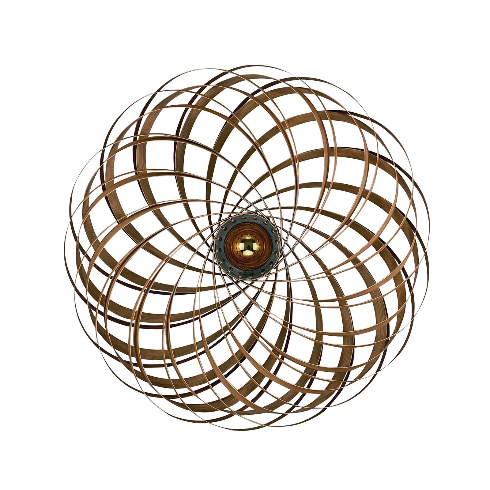 Gofurnit Veneria wall light, oak, Ø 70 cm, for Living / Dining Room, oak wood veneer, plexiglass, E27, 20 W