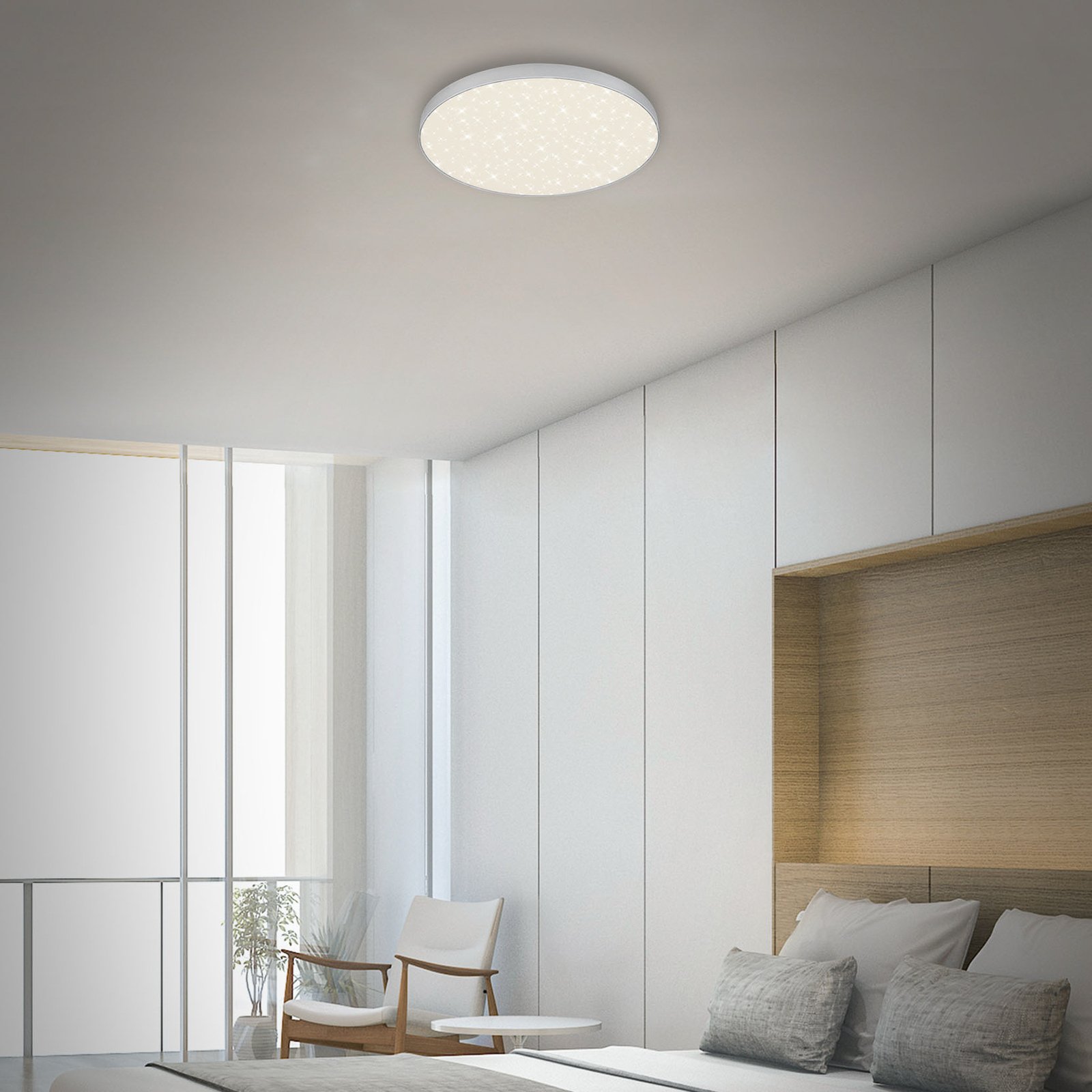 LED-Deckenlampe Flame Star, 4.000K, Ø38,7 cm
