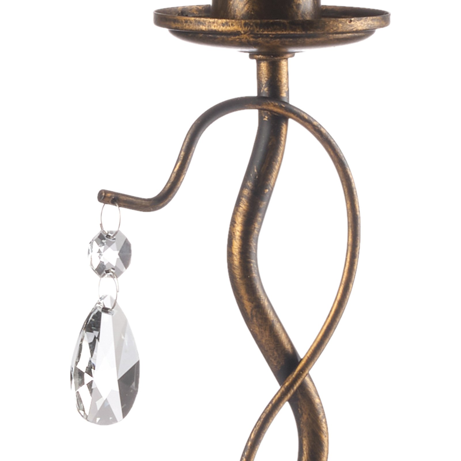 Lámpara de mesa Delia, color bronce, hierro, altura 42 cm, Ø 15 cm