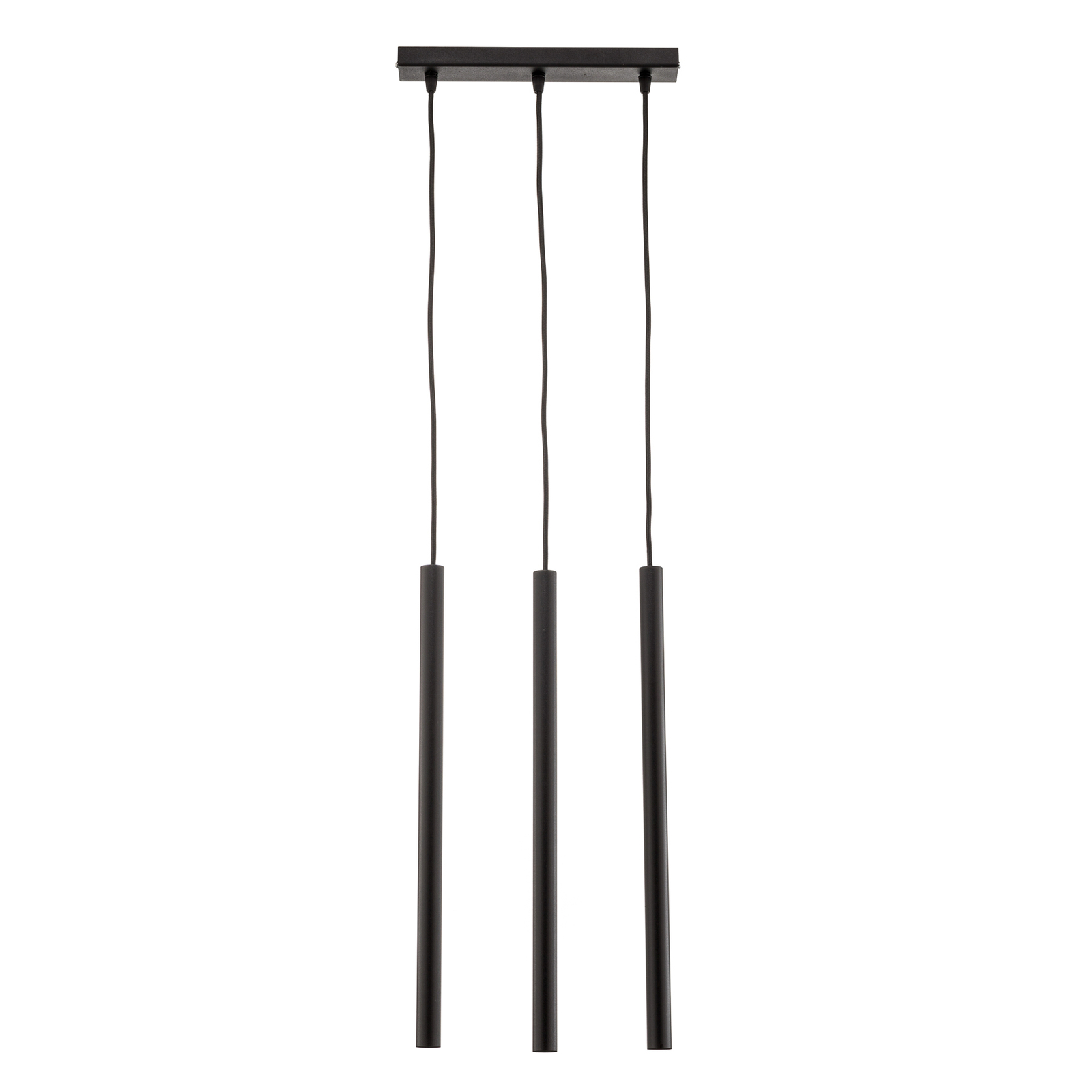 Závesná lampa Thin, čierna, 3-pl., lineárna
