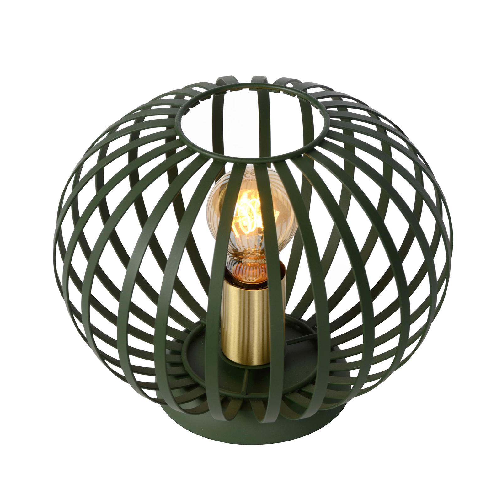 Manuela table lamp cage lampshade, green/gold