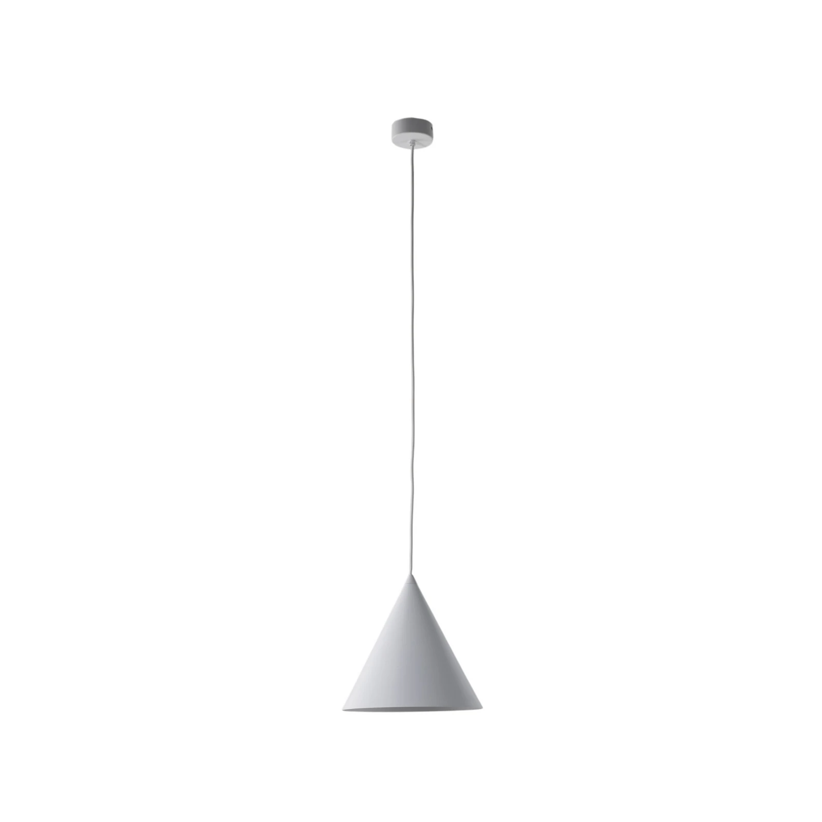 Lampada a sospensione Cono, bianca, Ø 27 cm, acciaio, 1 luce