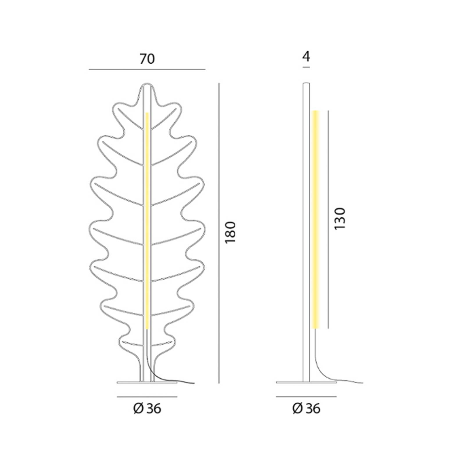 Rotaliana Eden Oak lampa stojąca LED, rdzawa