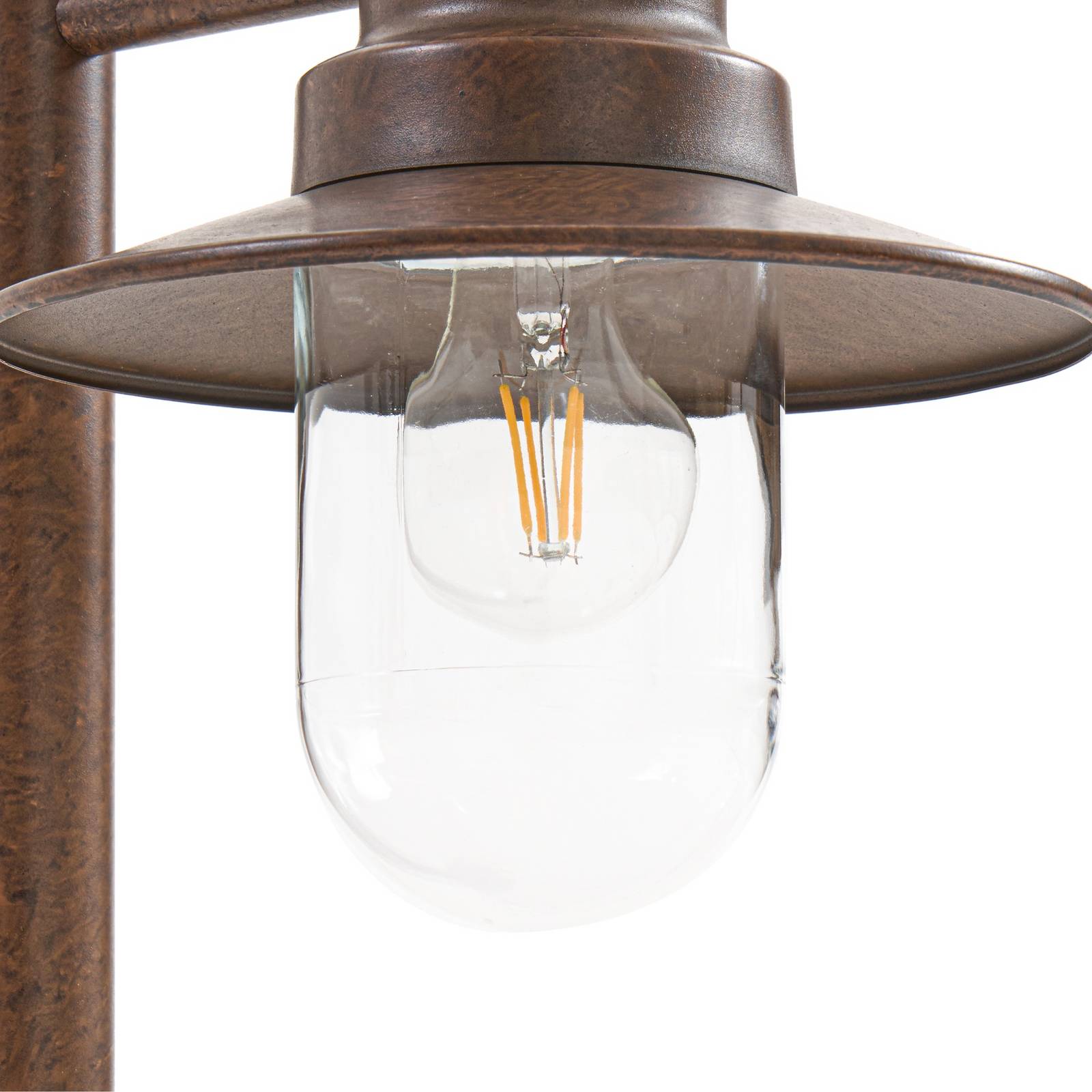 Lindby Słupek oświetleniowy Eloretta, rdza, 60 cm, stal, IP44, E27