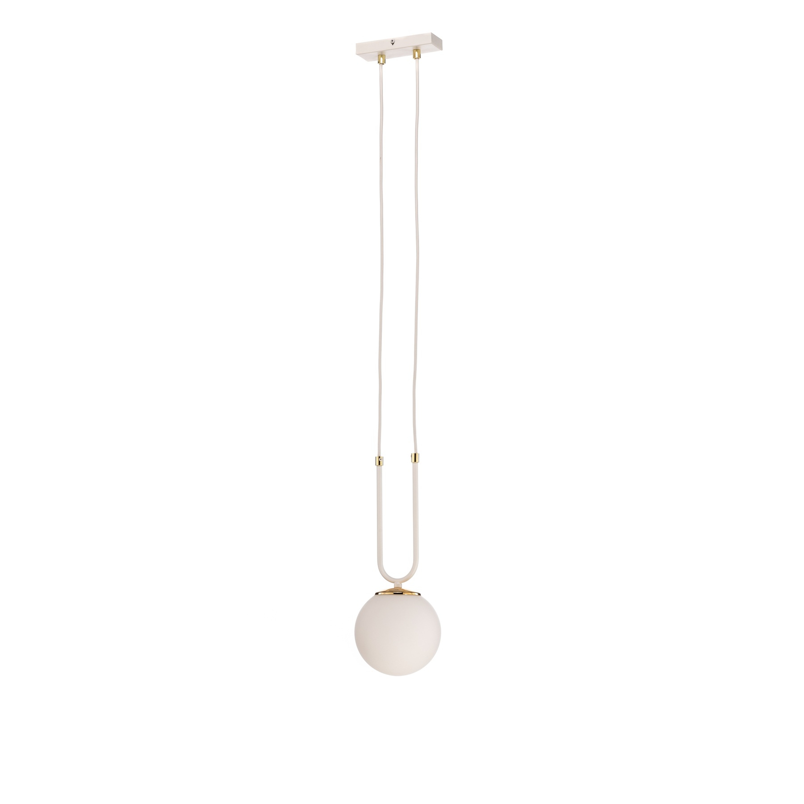 Pendellampa Glam, vit/opal, 1 lampa