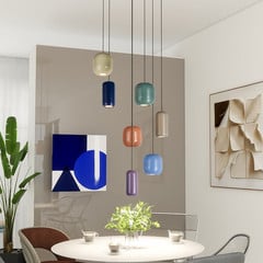 Lucande függőlámpa Narion, kerek, 7-light, színes, fém
