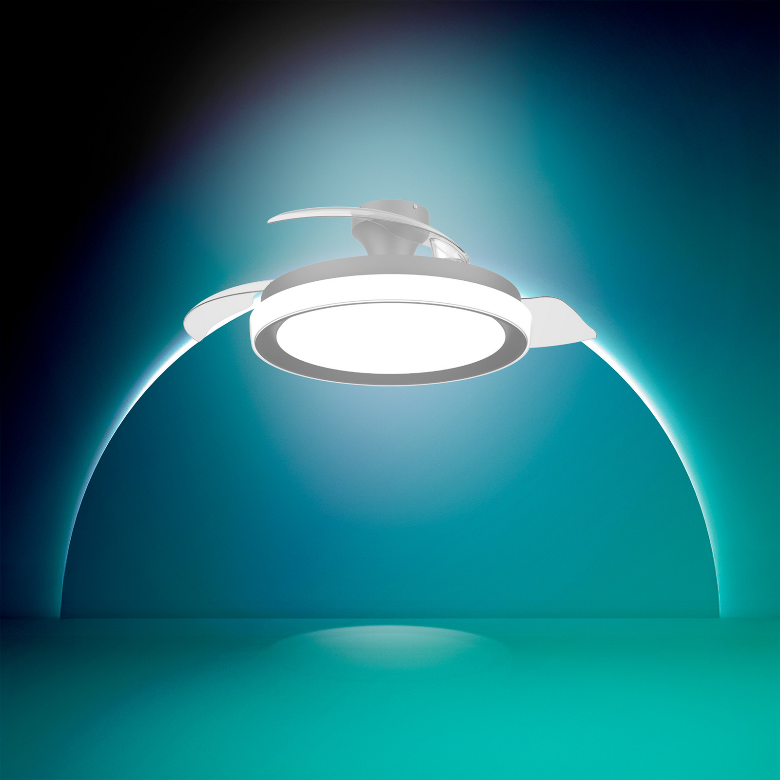 Wentylator sufitowy LED Philips Bliss czarno-biały, cichy, CCT
