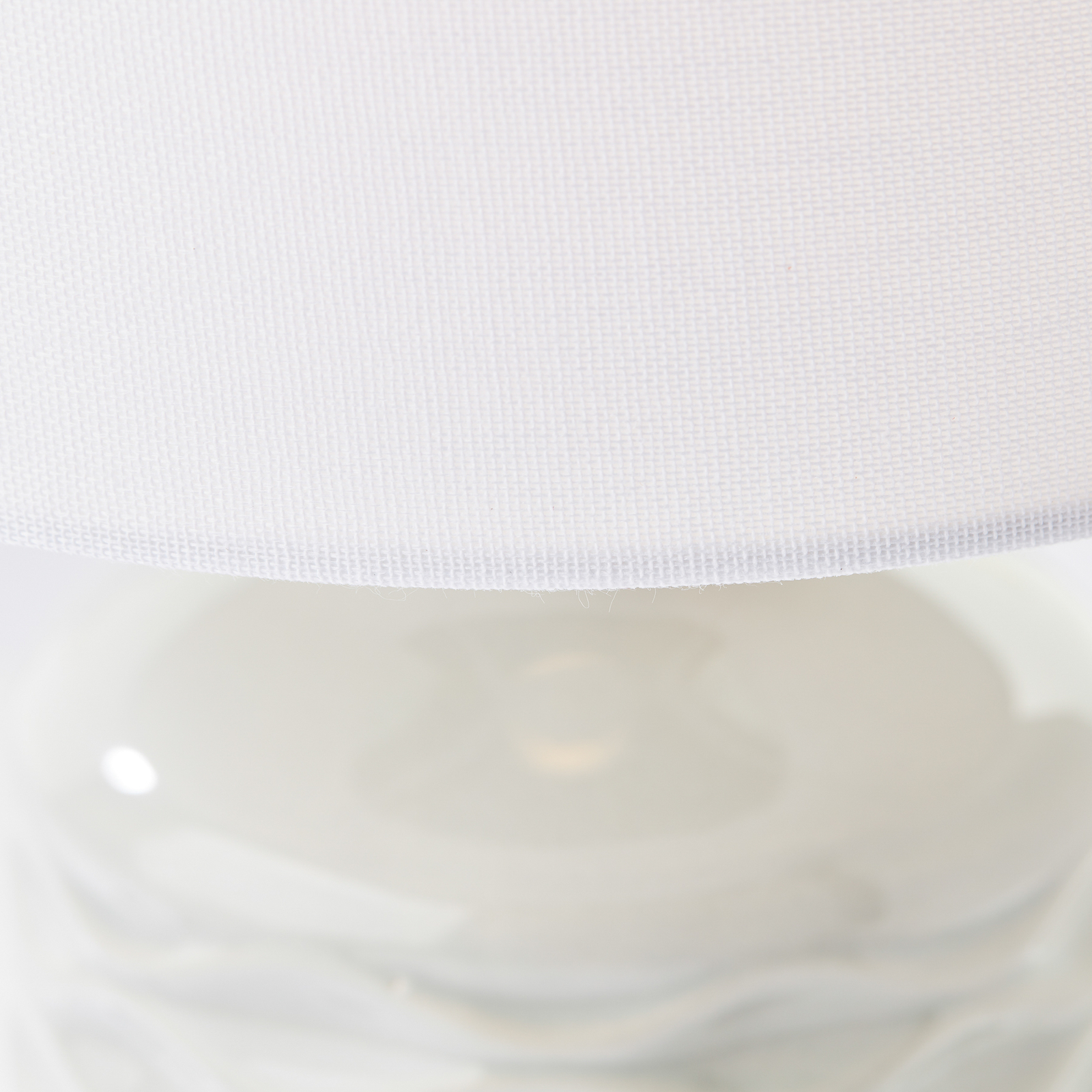 Lampe de table Ilysa, tissu blanc, céramique gris