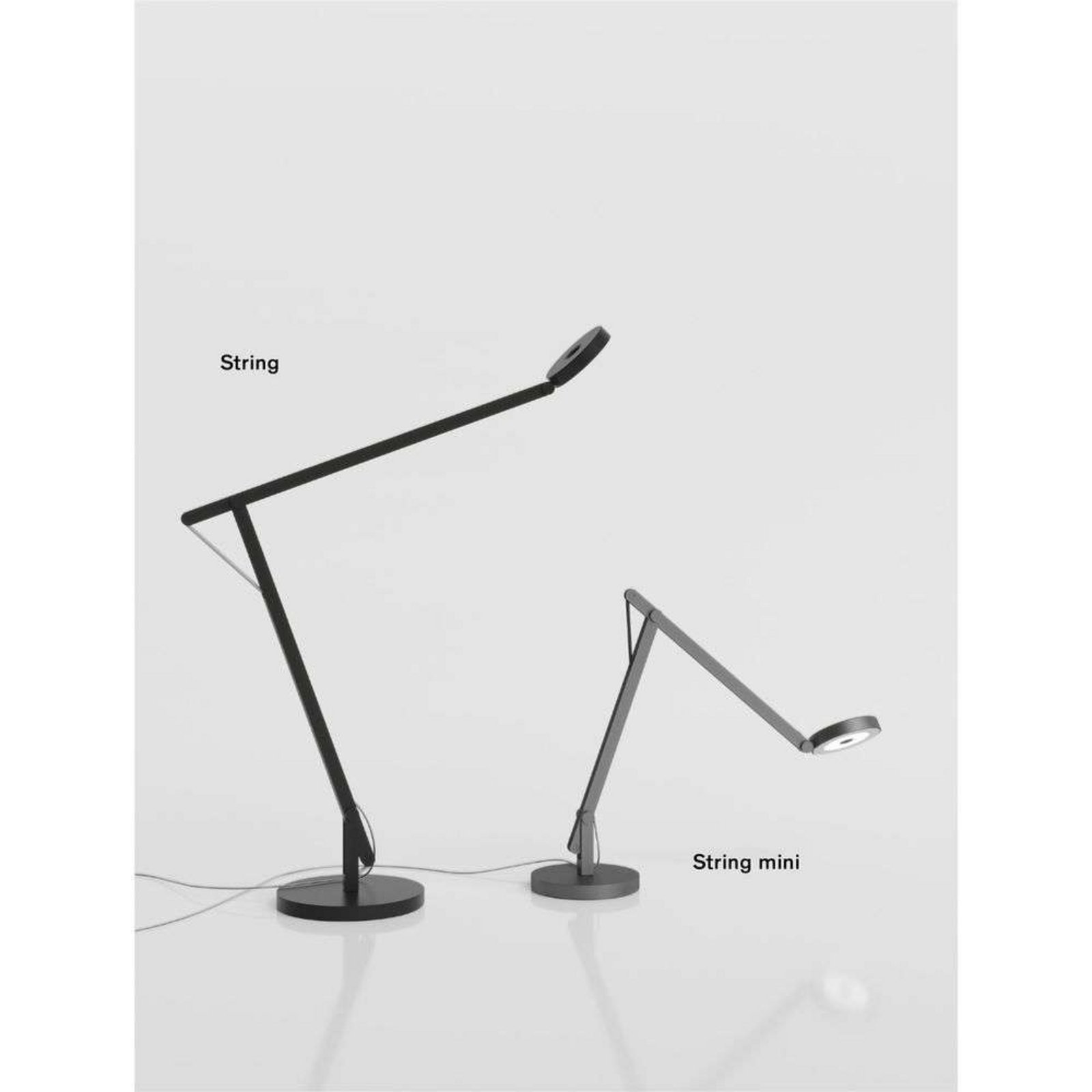 String T1 Mini Stolna lampa DTW Matt Crna/Narančasta - Rotaliana