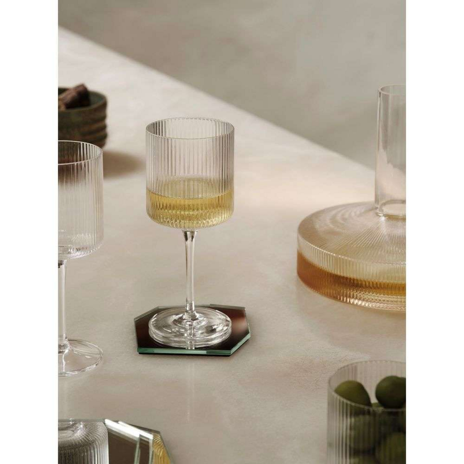 Ripple Fehér Wine Glasses Set of 2 Clear - ferm LIVING