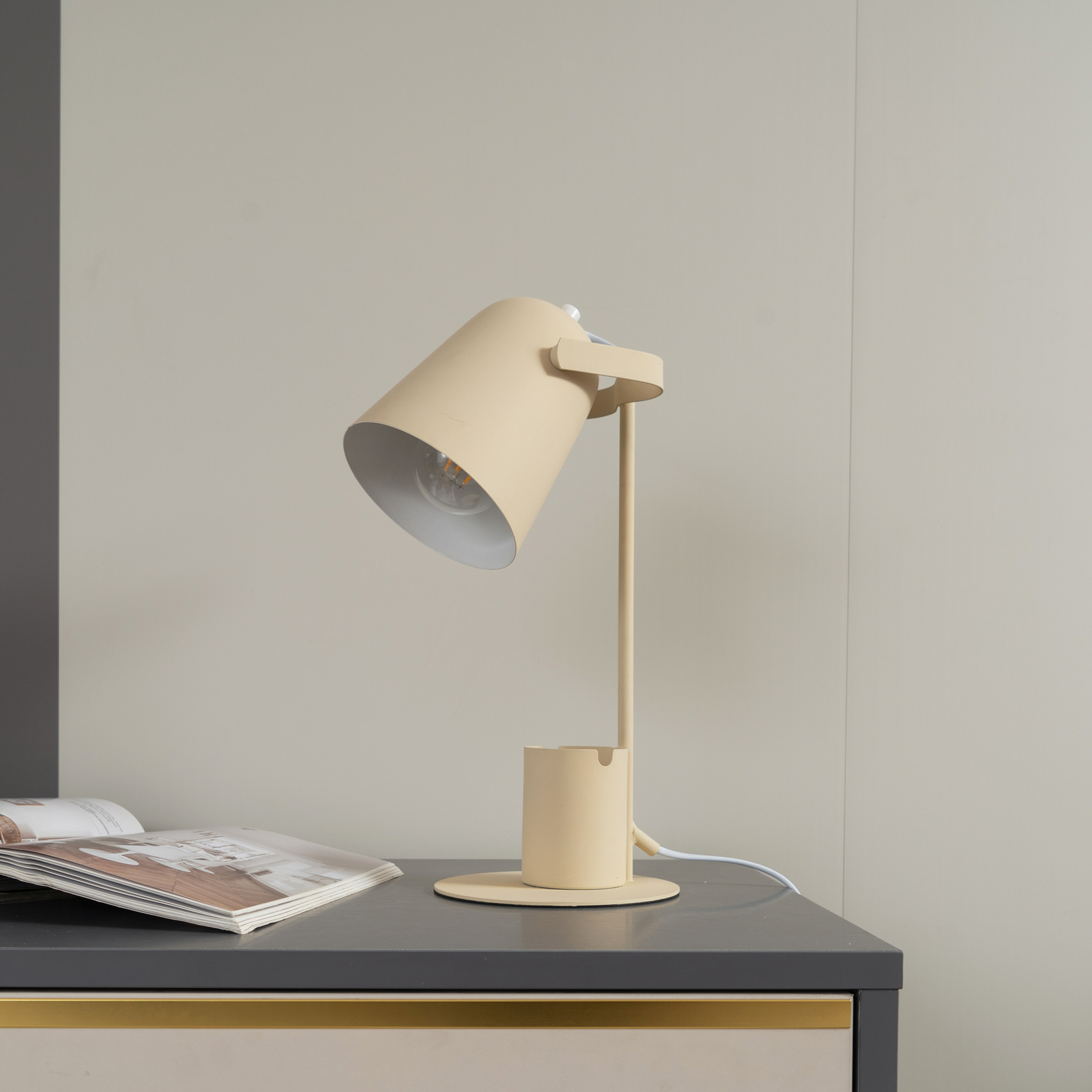 Ilmar Tischleuchte Beige - Lindby
