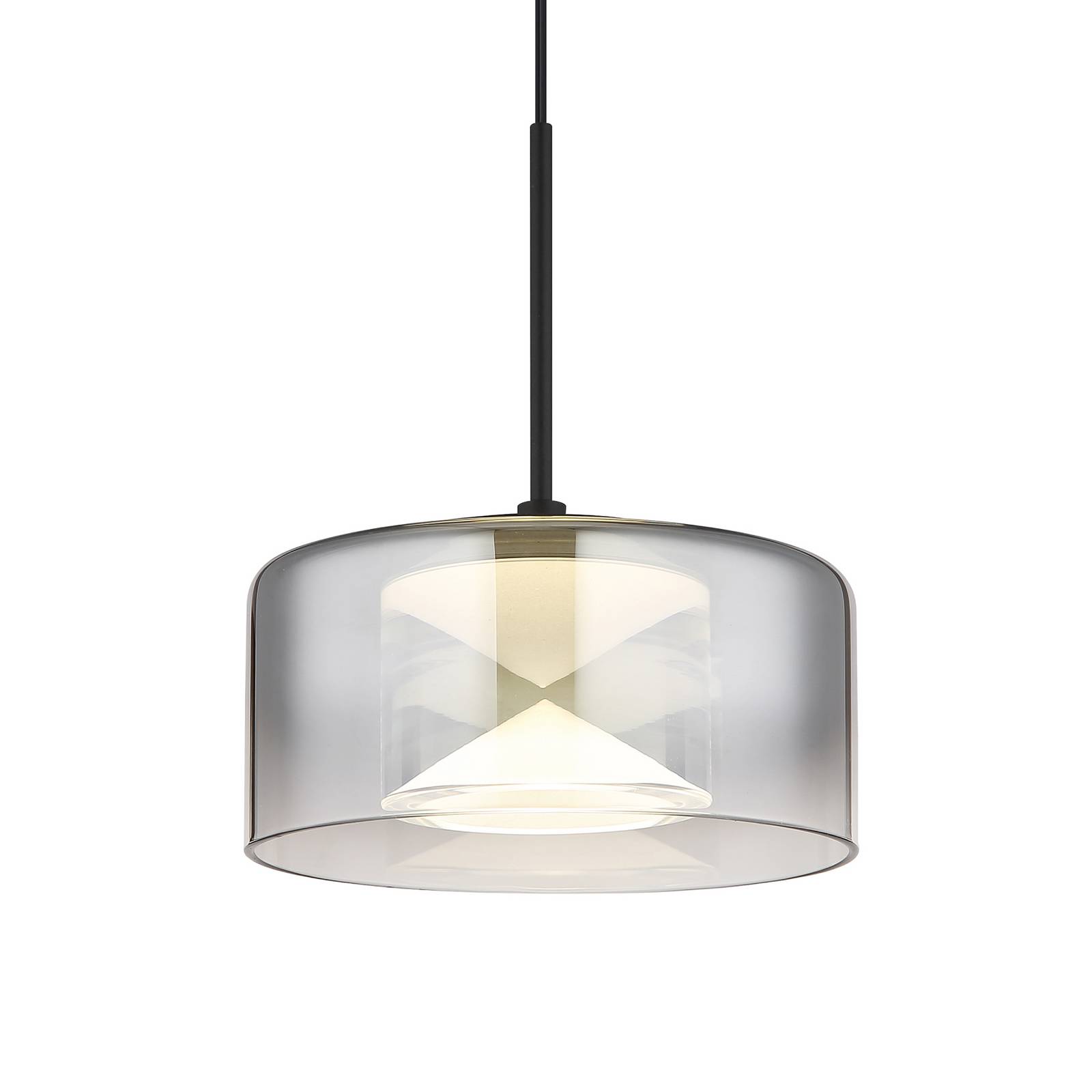 Lampa wisząca Belinda LED, Ø 15 cm, dymny szary, szkło