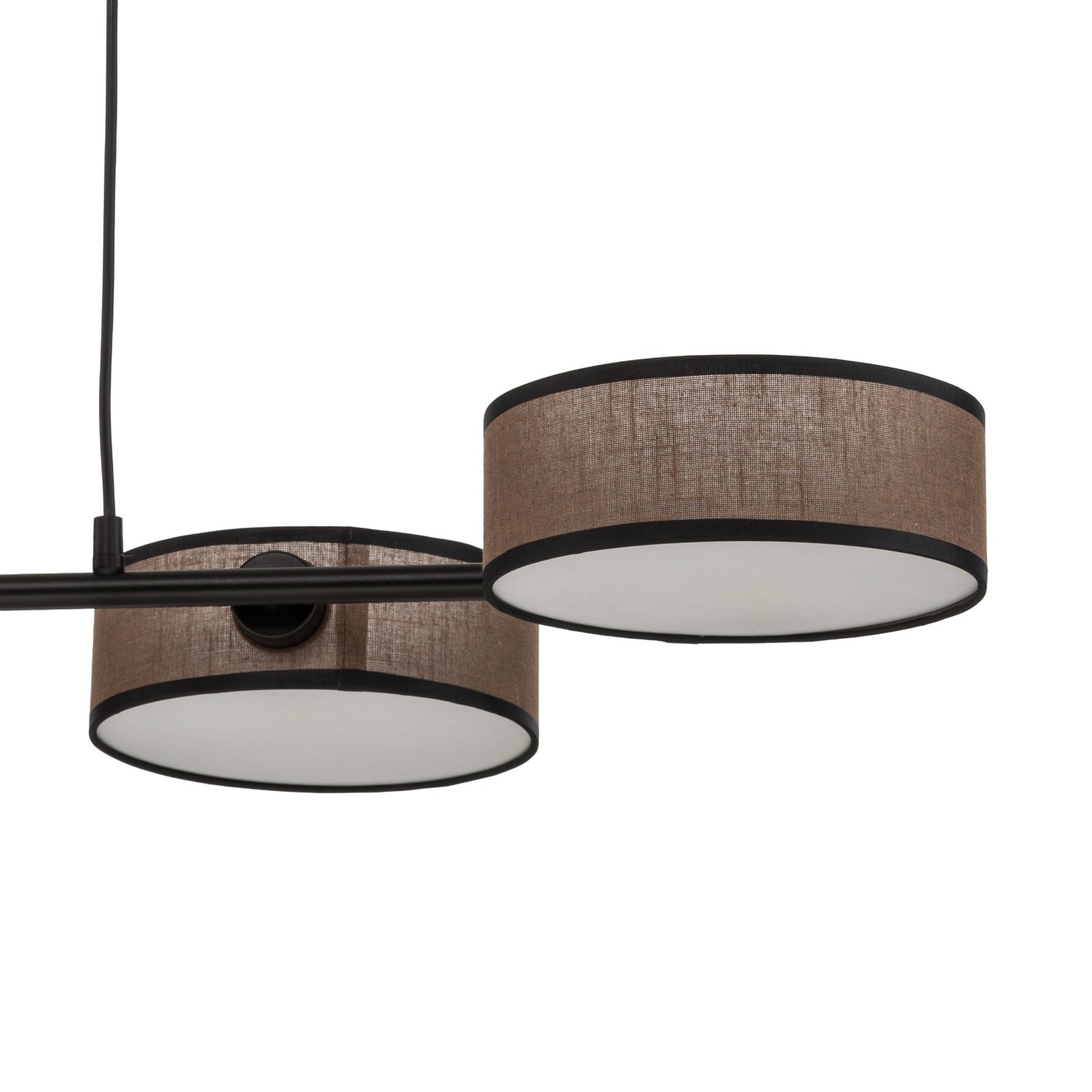 Závěsné světlo Drumz 4, hnědé, látka/ocel, délka 80 cm, E14 Závěsné světlo Drumz 4, hnědé, látka/ocel, délka 80 cm, E14
