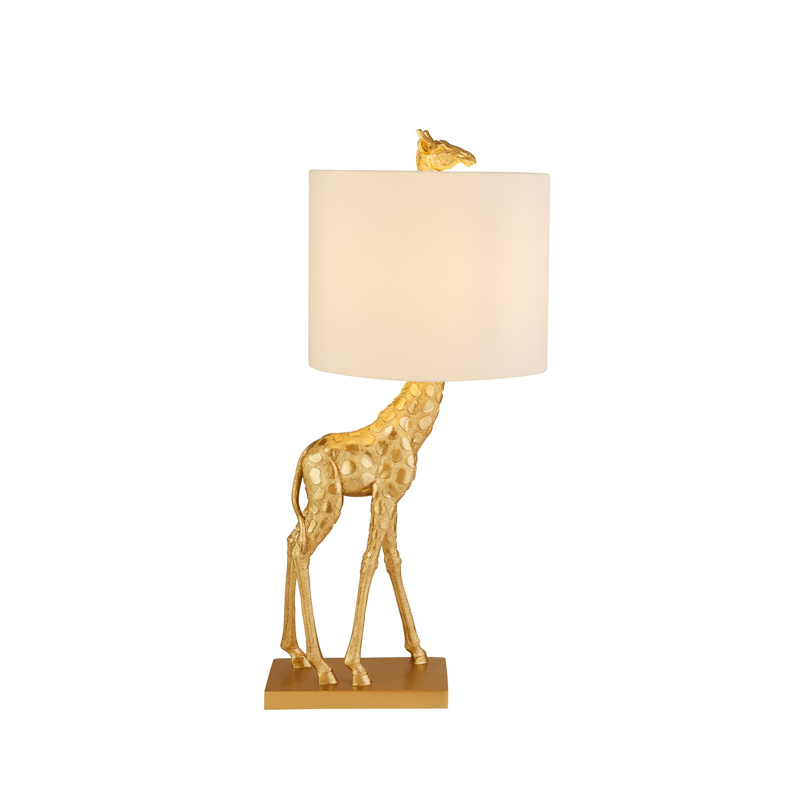 Giraffe table lamp, gold/ivory, synthetic resin, 60 cm, E27