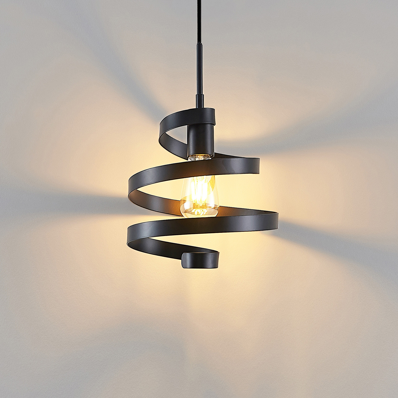 Lindby Colten hanglamp, 1-lamp, zwart