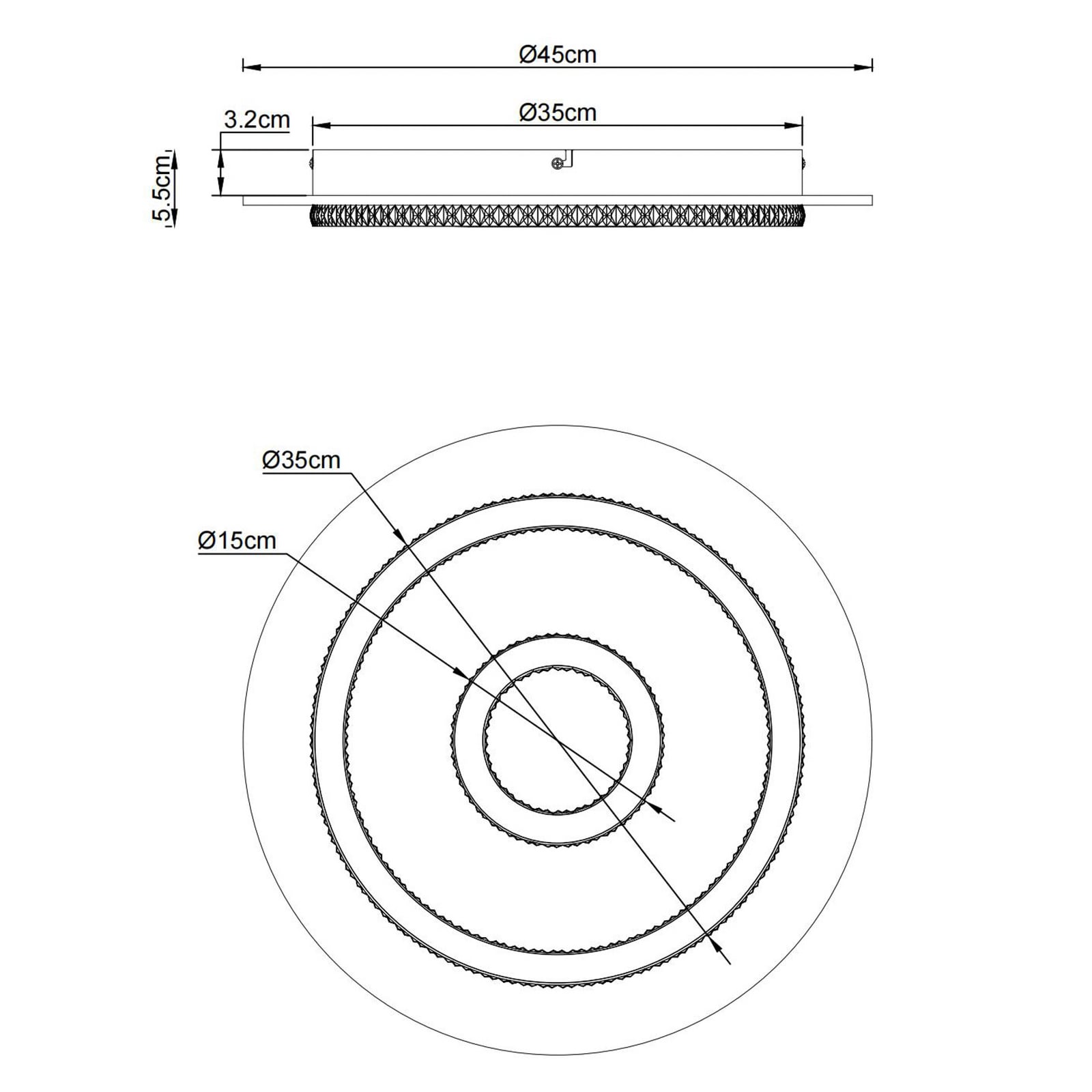 LED plafondlamp Jayden, wit/antraciet, CCT, dimbaar