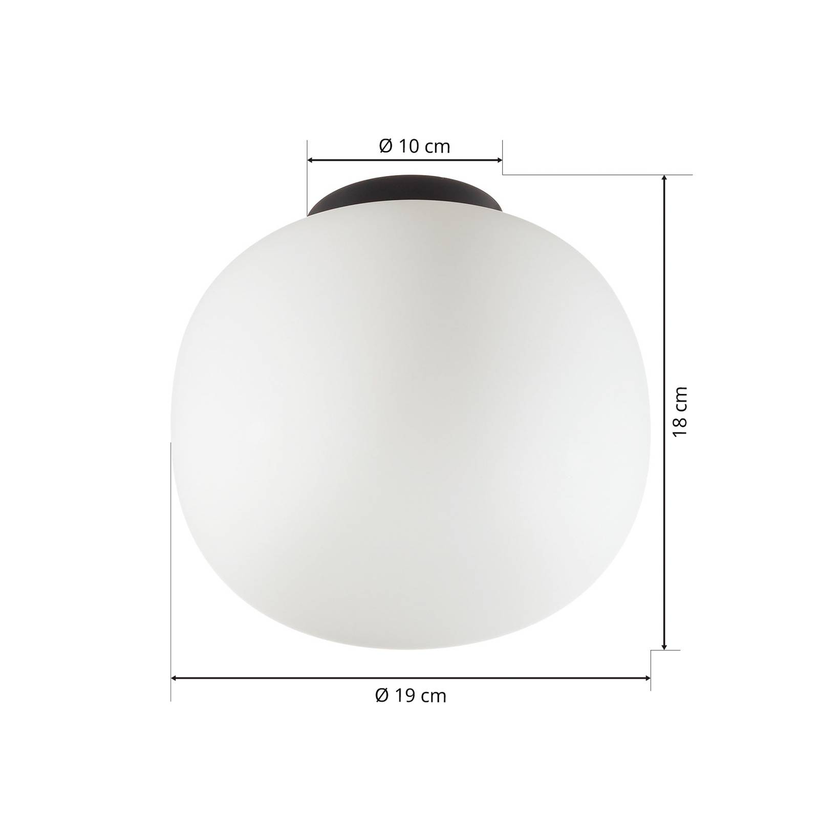 Lampa sufitowa Bombo z mlecznego szkła, Ø 19 cm