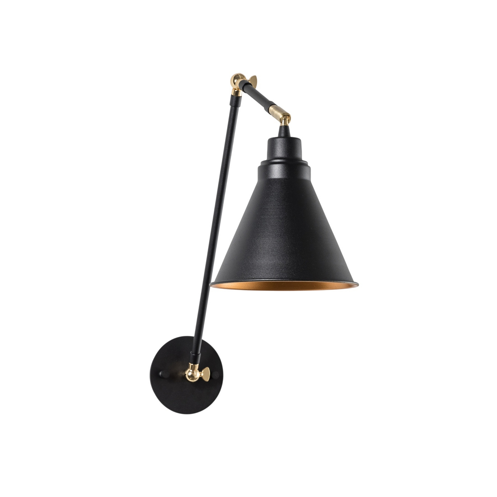 Wandleuchte Berceste 7956, schwarz/gold, Höhe 56 cm