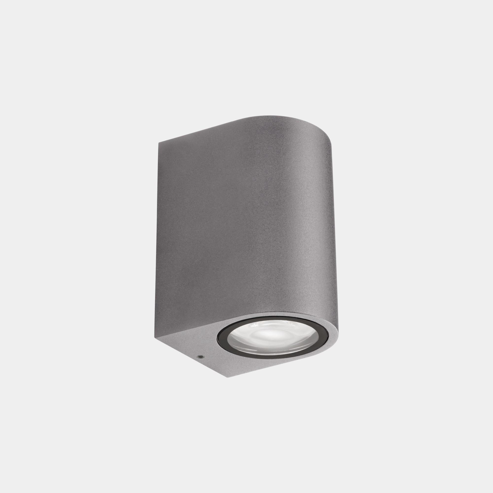 LED-utomhusvägglampa Bob Single, grå, bredd 7 cm, aluminium