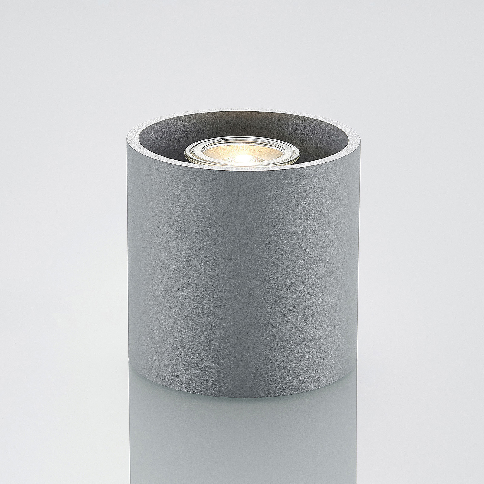 Lindby Parvin Aluminium-Downlight, rund, grau