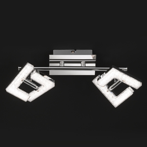 Justerbar LED-taklampa Lea, med kristalleffekt
