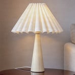 Lindby bordlampe Lotte, beige, 50 cm, metall, tekstil, E27