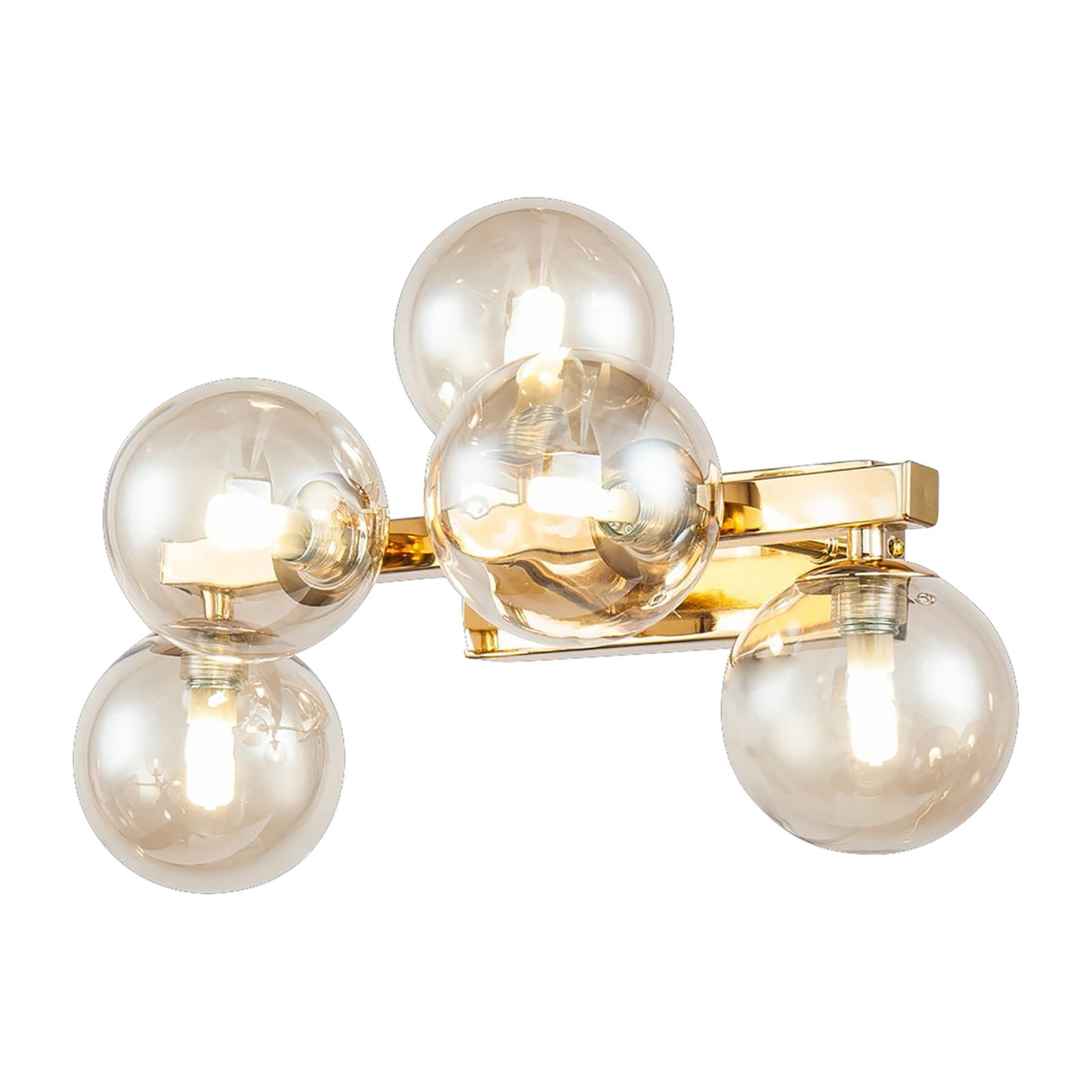 Maytoni Dallas aplique con 5 esferas de vidrio oro