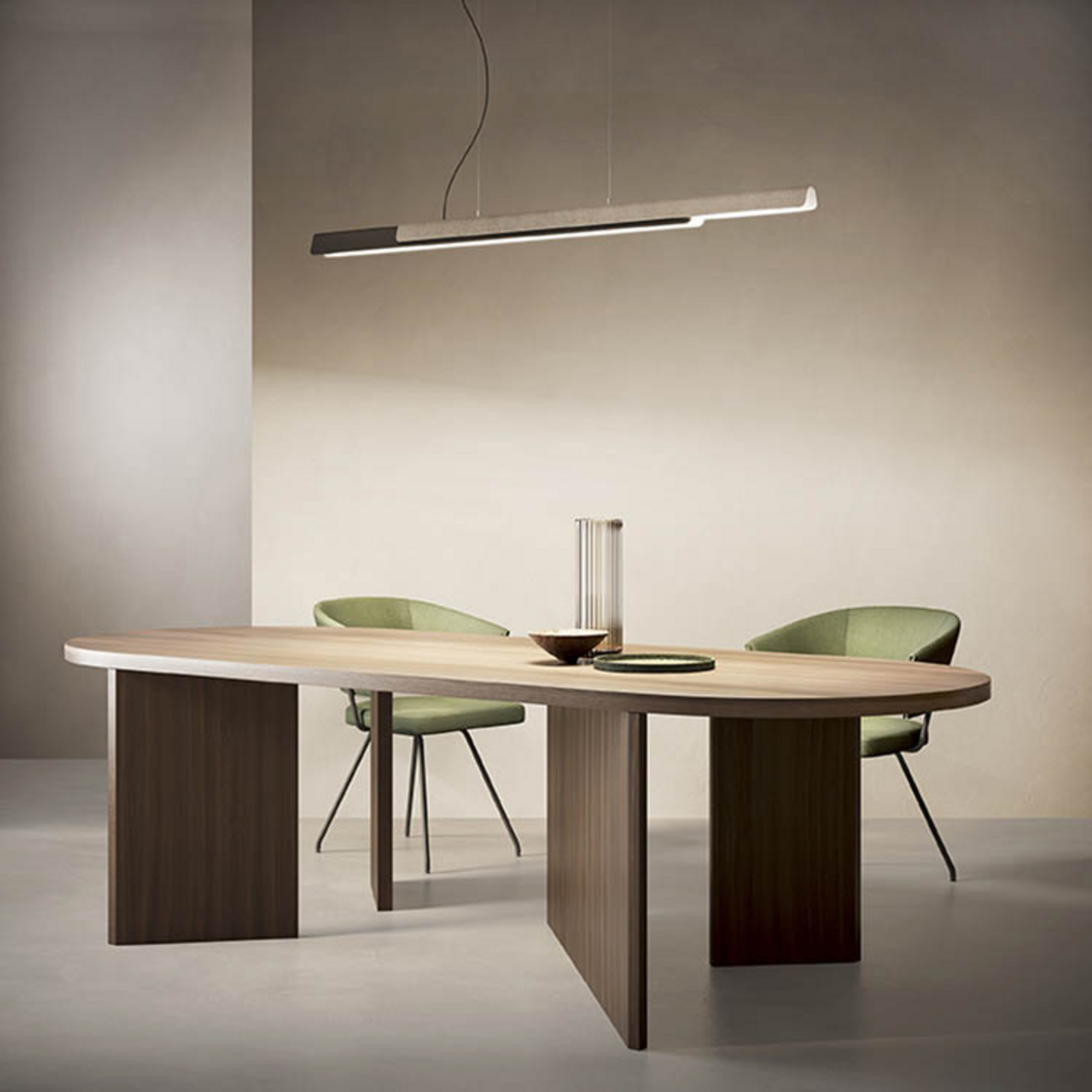 Dala Linear Suspension 3000K Dark Grey/Concrete - KDLN