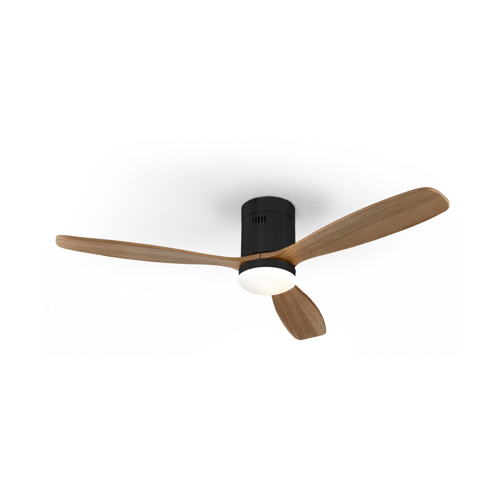 Ventilador de techo LED Siroco, CC, silencioso, marrón, CCT, atenuable