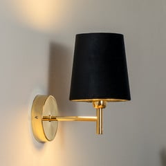 Aplique de pared Euluna Nita, negro/dorado, 1 luz