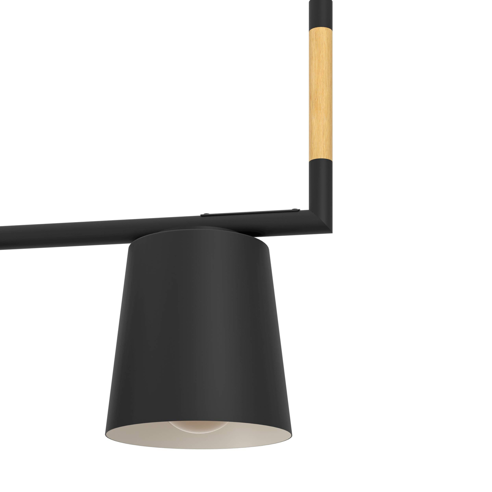 Висяща лампа Lacey, дължина 78 cm, черна, 3 светлини, стомана