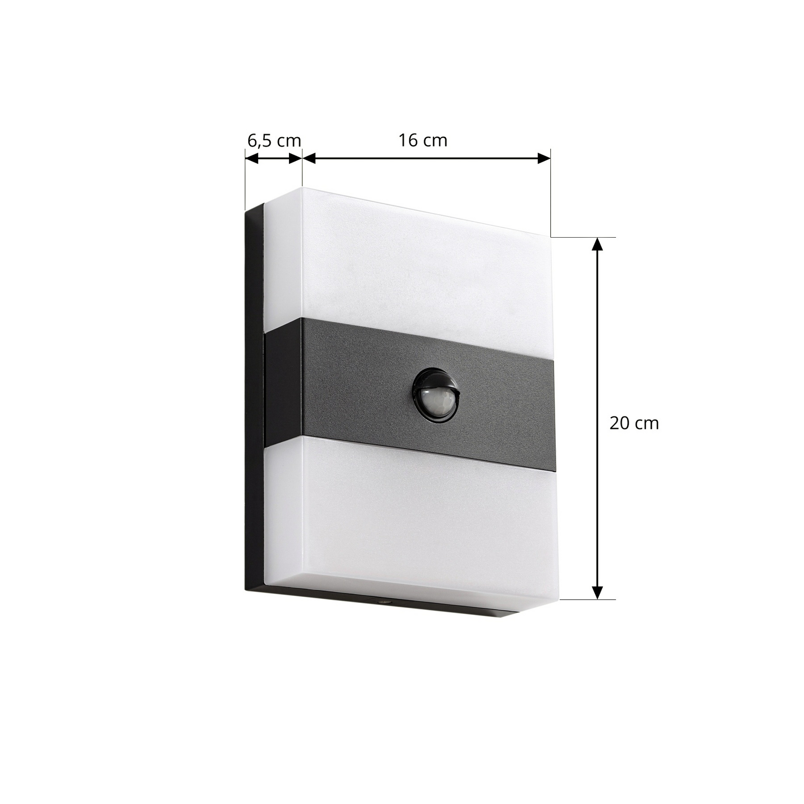 Teekon LED vanjska zidna svjetiljka, senzor, IP44, antracit - Prios