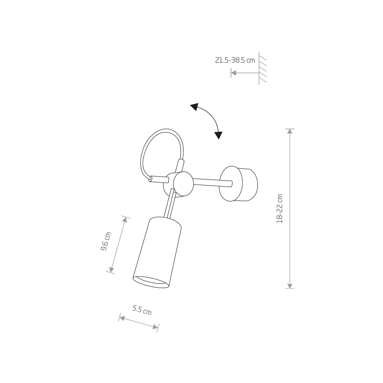 Eye wandspot, verstelbaar, wit