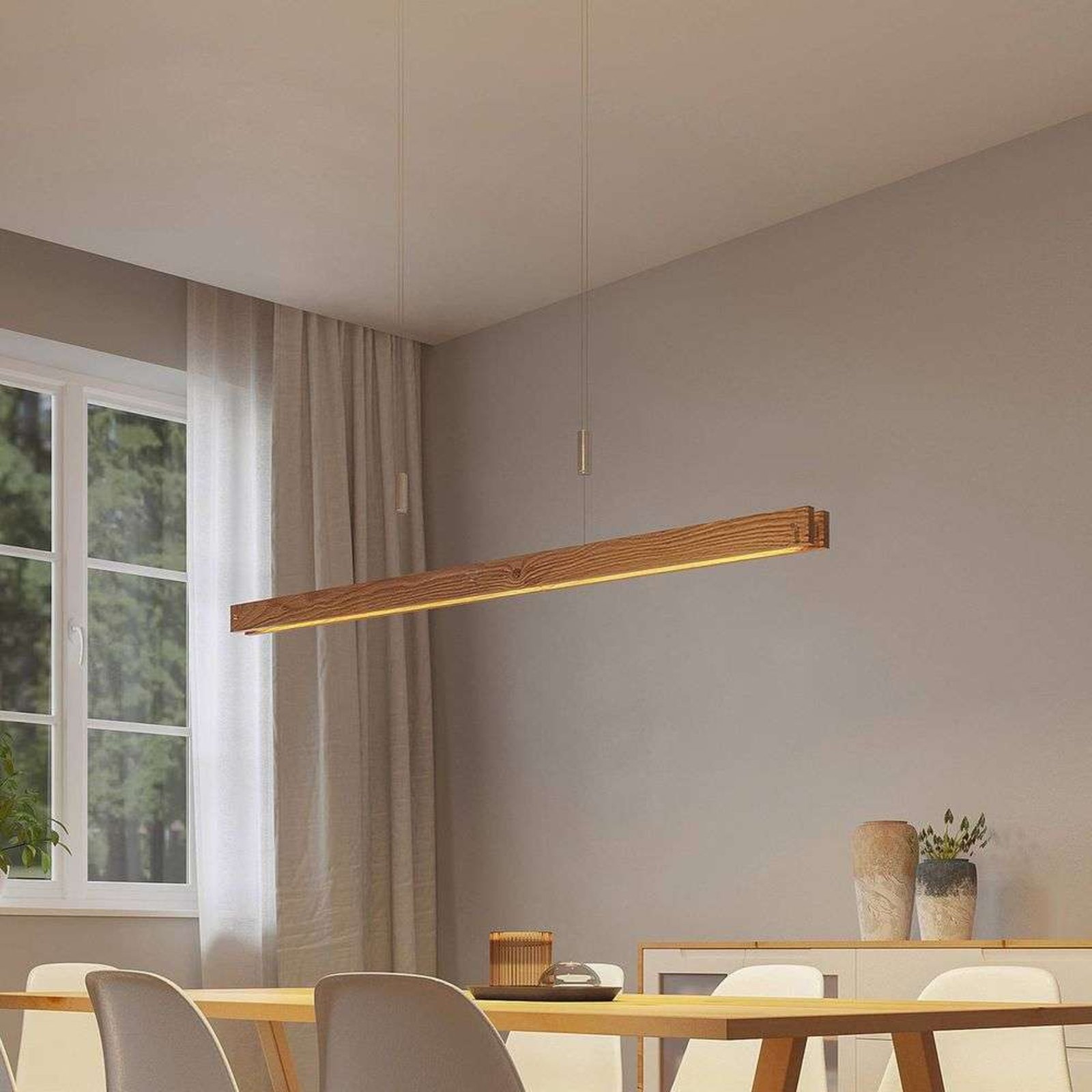 Alimara LED Lustră Pendul L138 Wood - Lindby