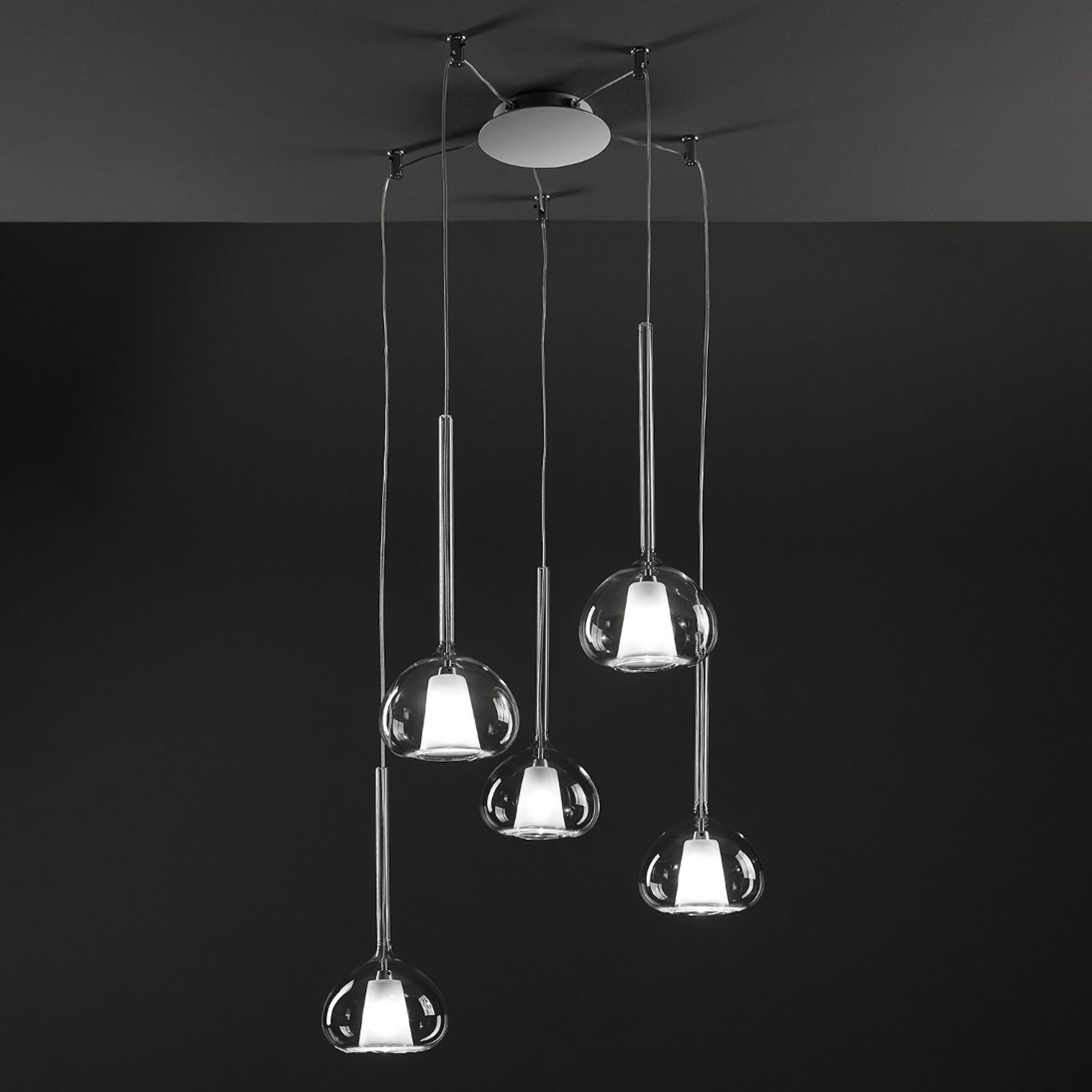 Дизайнерска висяща лампа с пет осветителни тела Beba