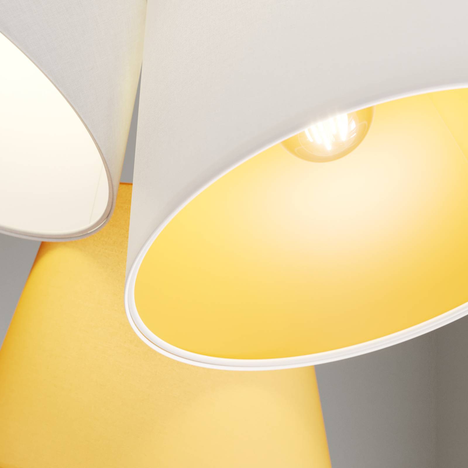 Lampa wisząca Zsofia, 3-punktowa, biała/żółta