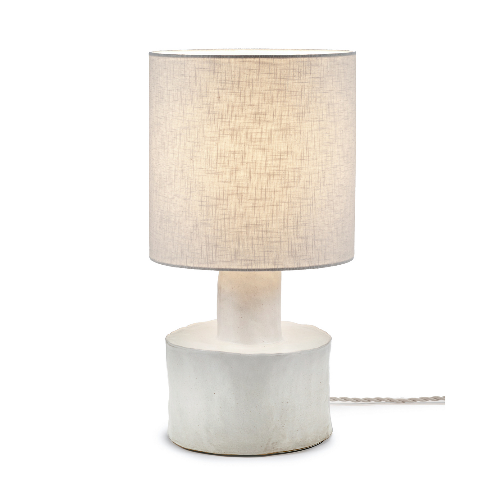 WHITE-MAT-WHITE CATHERINE bordlampe, stentøj, tekstil, 47 cm, E27 – Serax