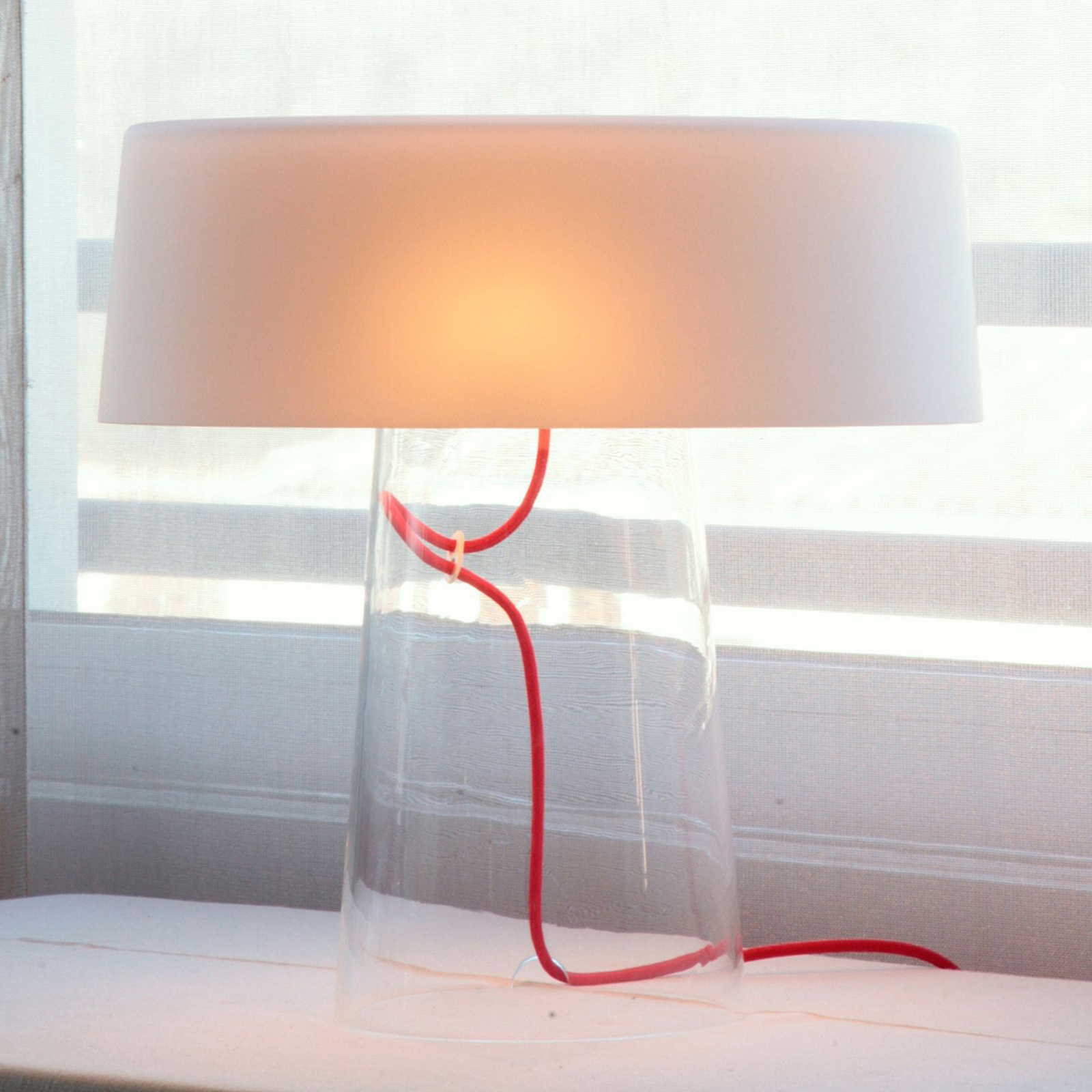 Prandina Glam lámpa 36cm átlátszó/búra fehér