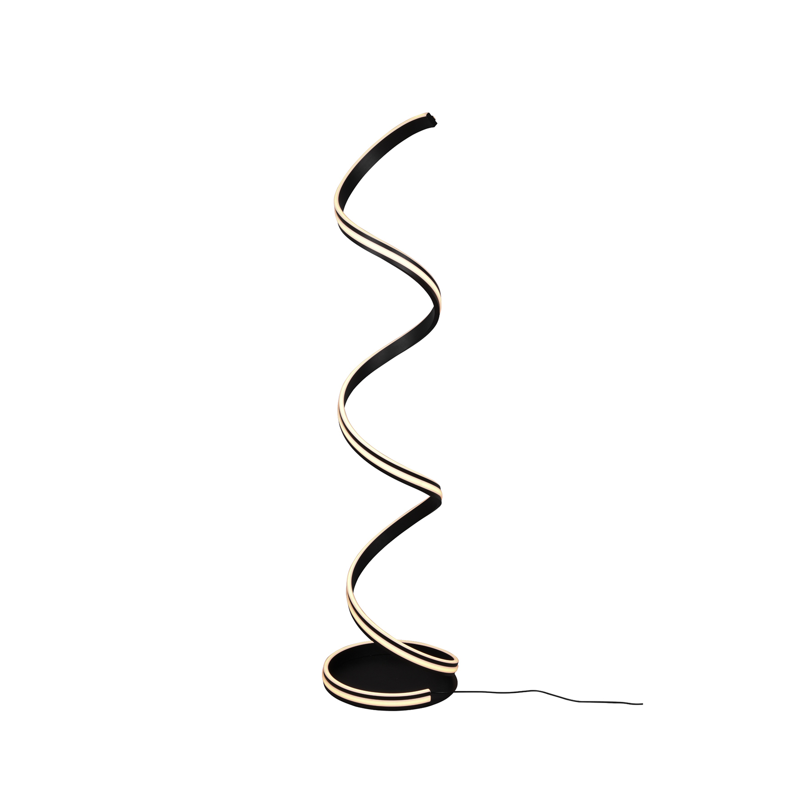 Lindby Salloa spiral floor lamp, dimmer CCT black
