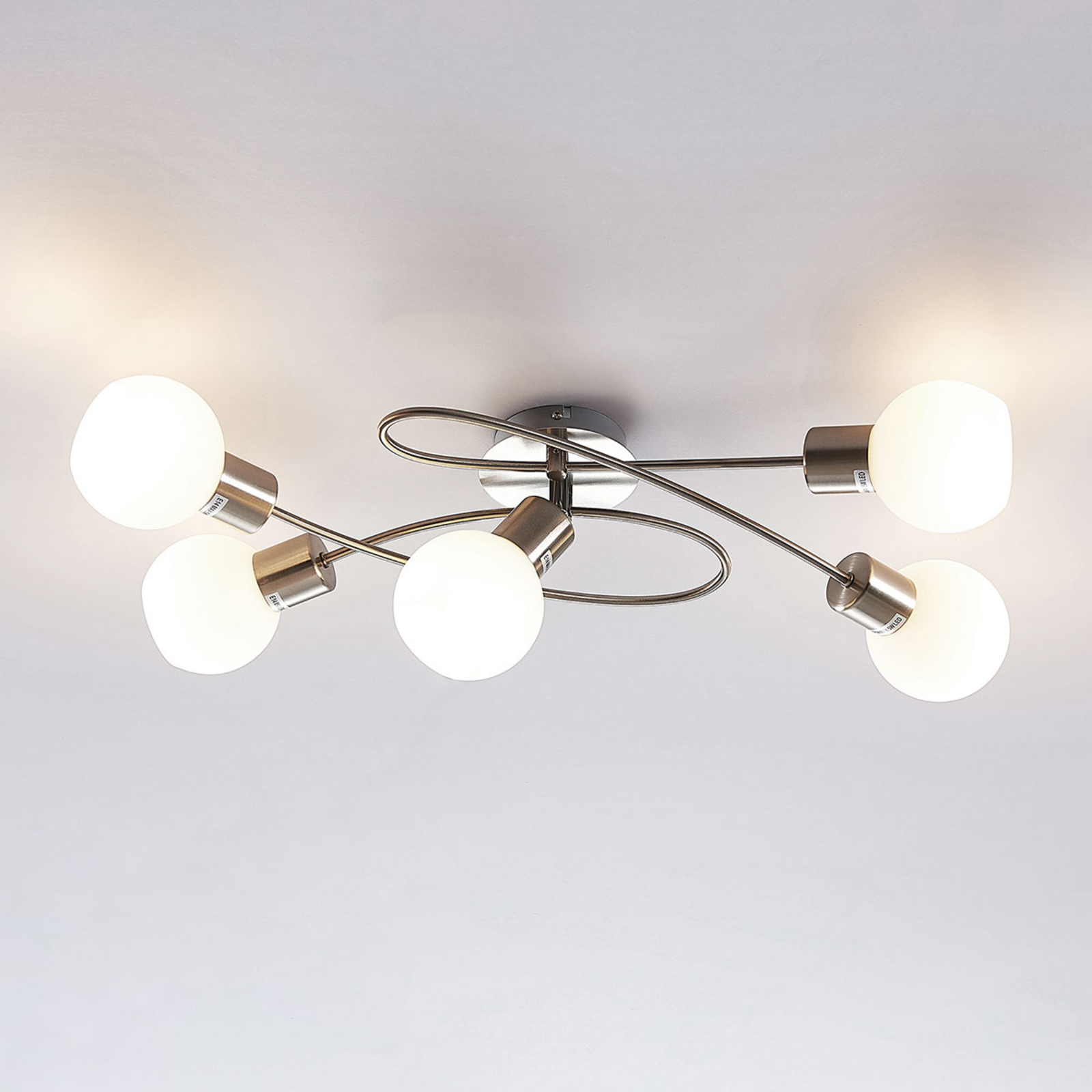 Vacker LED taklampa Elaina i matt nickel, 5 ljus. | Lamp24.se 10+ bästa bilderna på Lampor | lampor, diy lampa, diy belysning