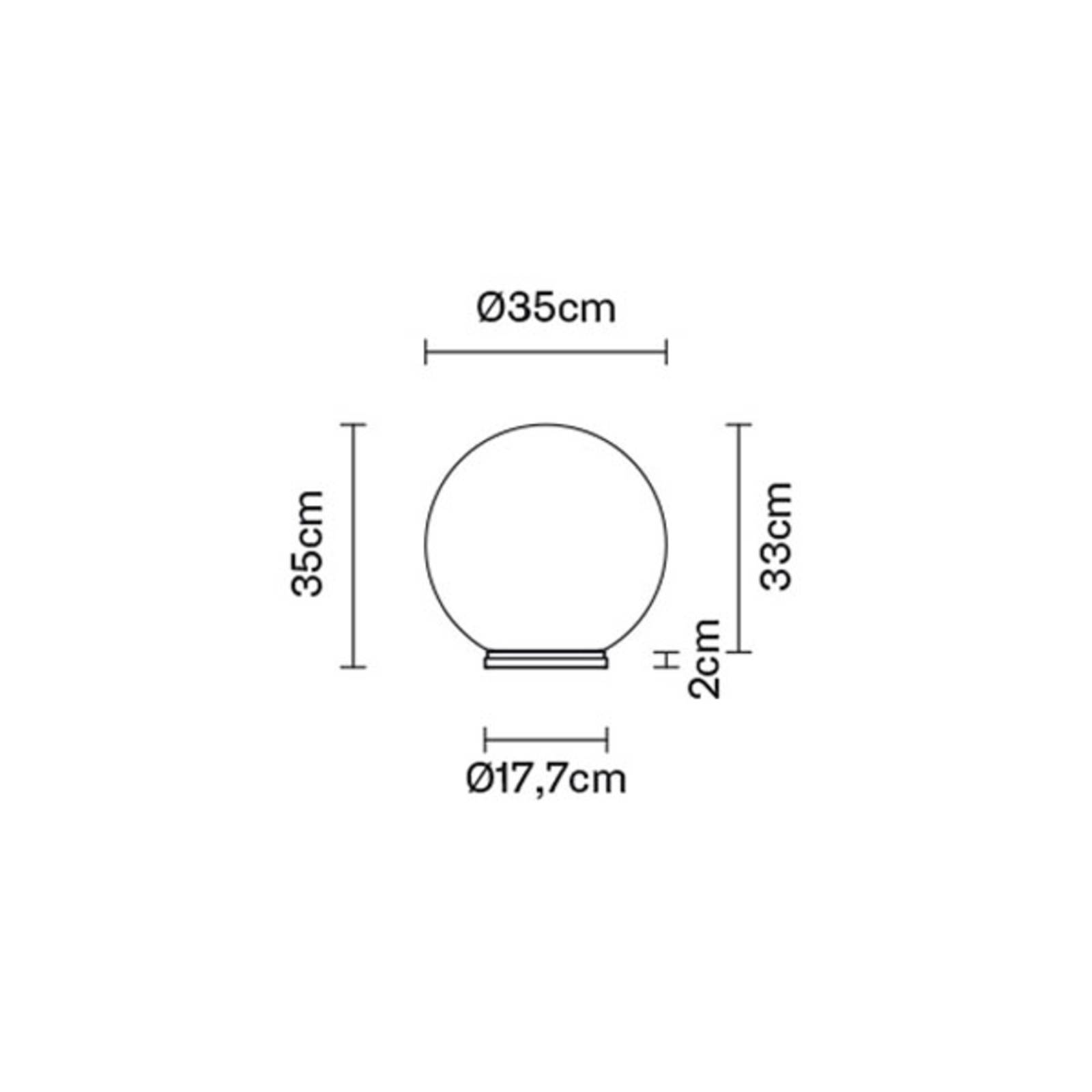 Fabbian Lumi Sfera lampa stołowa, leżąca, Ø 35 cm