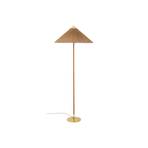 GUBI floor lamp 9602, brass/rattan, bamboo lampshade